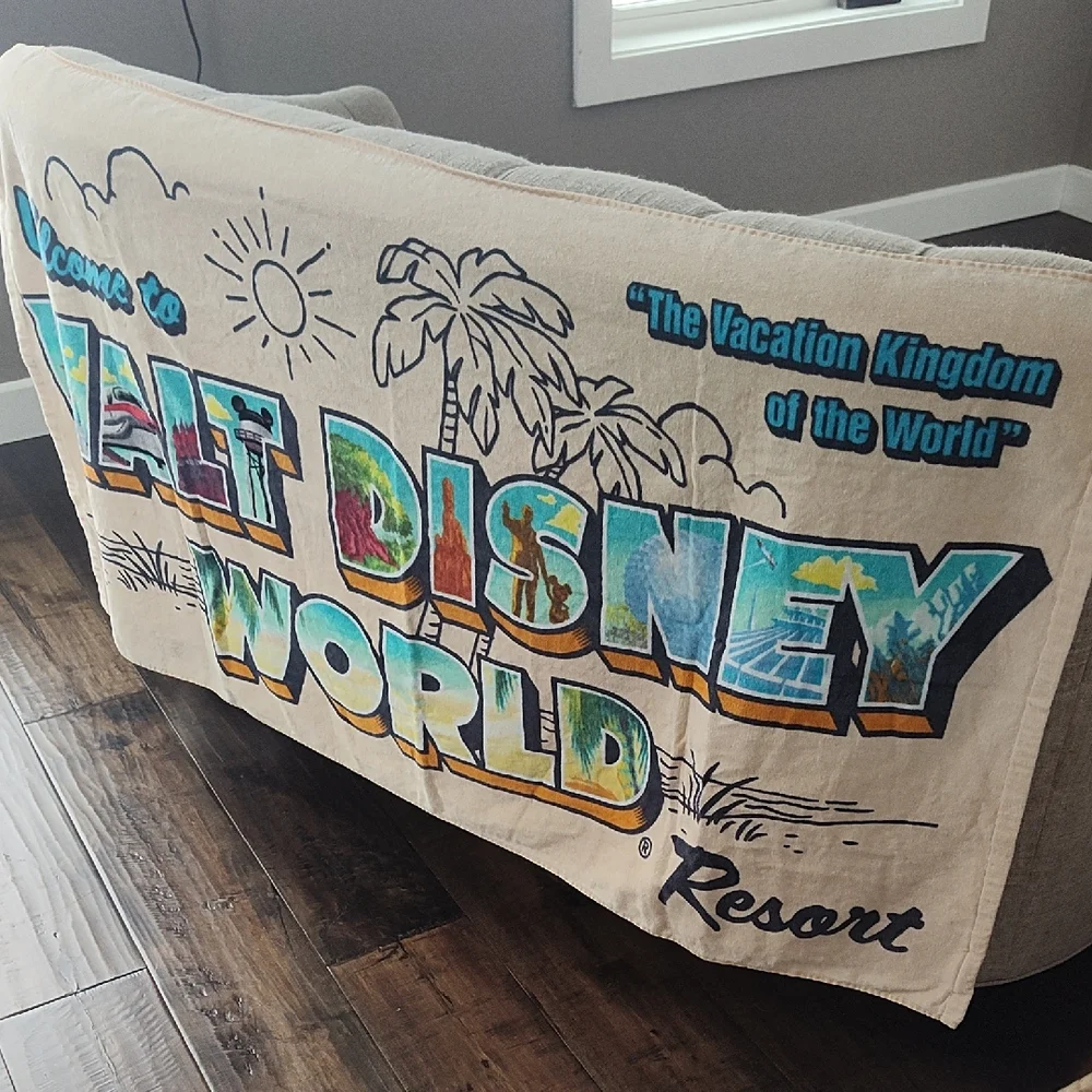 Disney Parks Large Authentic Cotton Collectible Beach Towel